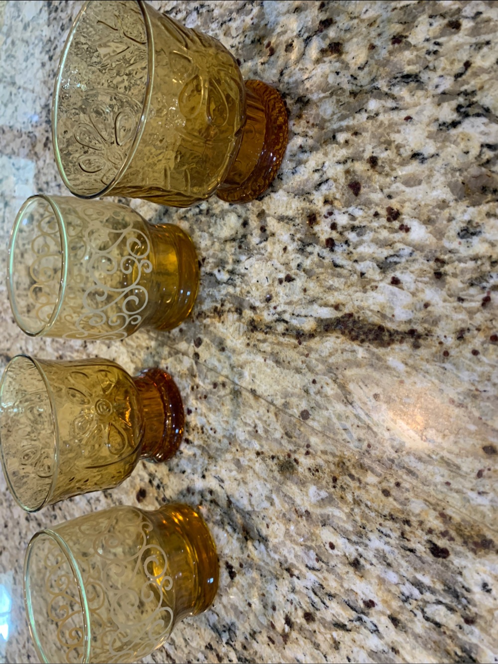 Libbey Vintage amber colored juice glasses.
